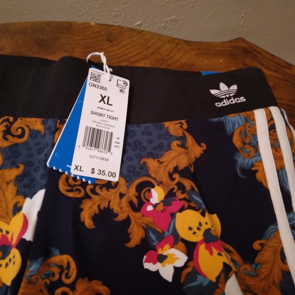 Adidas Originals Women's Printed High Waist Shorts - Picture 3 of 3